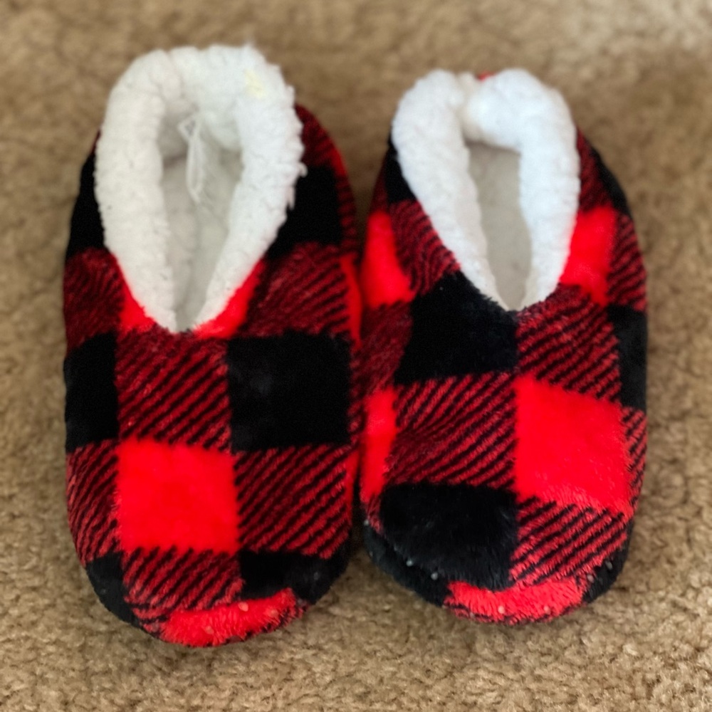 Modern Kids Buffalo Plaid Slippers